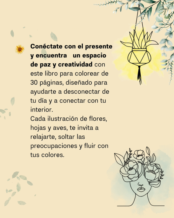 Láminas Florales para Colorear - Image 3